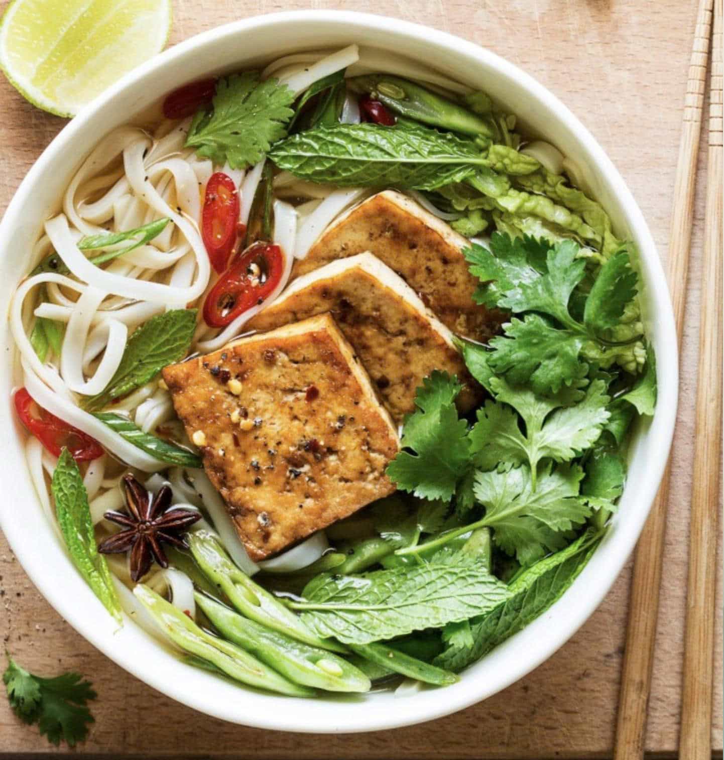 Vegan - Phở - Rice Noodle soup - Taufu
